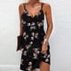 thumbnail image 1 of Puntoco Vestidos Mujer Verano Sin Rastro V-Cuello Impreso Doble Hombro Tirante Falda Vestido De Mujer, 1 of 5