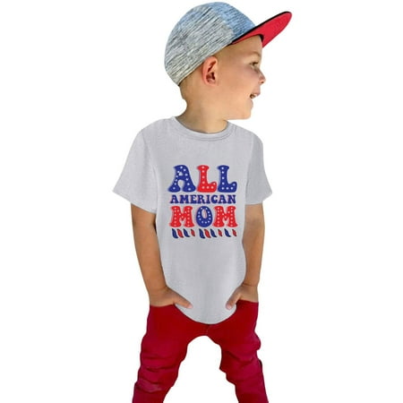 

BJUTIR Boys Tshirts Kids Tops Summer Toddler Girls Short Sleeve Letter Prints T Shirt Tops Clothes
