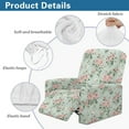 thumbnail image 4 of SCRAWLGOD Rose Floral Green Stretch Recliner Covers 4-Pieces Reclining Cover 1 Seat Recliner Chair Slipcovers Chair Covers for Reclining Chair Furniture Protector for Dogs Pets, 4 of 7