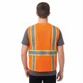 thumbnail image 4 of Zfeel Hi-Vis Reflective Safety Vest, Men's Poly Mesh Neon Orange Multi-Pocket Workwear, S, 4 of 4