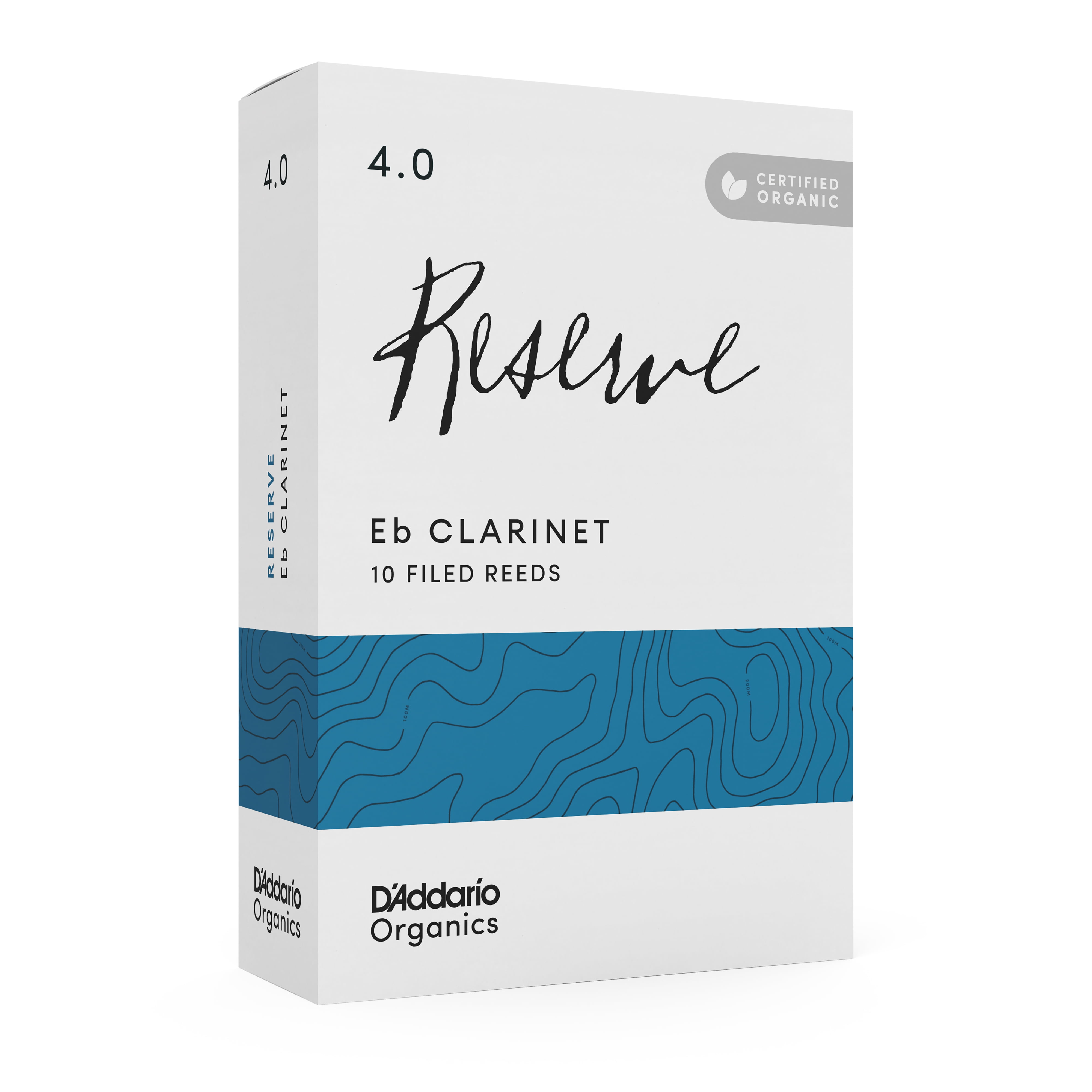 D'Addario Organic Reserve Eb Clarinet Reeds, Strength 4.0, 10-pack