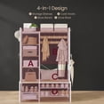 thumbnail image 6 of Nordic Hygge L-Shaped Corner Hall Tree with Bench & 5 Side Shelves, Golden Oak & Cloud White, 6 of 8