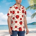 thumbnail image 5 of Xecao Red Ladybug print Hawaiian shirt - a stylish short-sleeve button-down for men, perfect for casual beach and tropical outings., 5 of 9