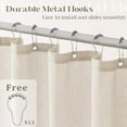 thumbnail image 4 of Beige Extra Long Linen Shower Curtain 84 Inch Long Neutral Bath Shower Curtain Set with Hooks XLong Tall Country Farmhouse Boho Drapes for Bathroom Bathtub Tan Beige 72x84 Drapes, 4 of 7