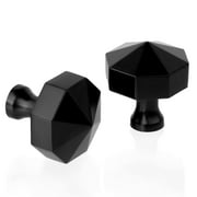 Ilyapa Diamond Shaped Cabinet Knob, Black 10 Pack 1 inch Contemporary Octagonal Kitchen Cabinet Knob Drawer Pull Handle Hardware