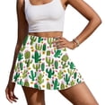 thumbnail image 2 of Xoenoiee Cactus Sunflower Flower Print Pleated Golf Skirts for Women High Waisted Tennis Skirt with 2 Pockets UPF 50+ Stretch Athletic Skirt for Pickleball Workout, M, 2 of 7