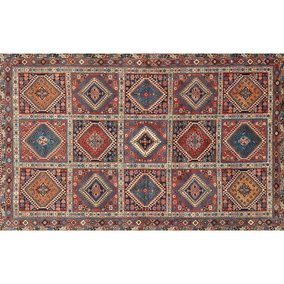 Ahgly Company Indoor Rectangle Traditional Saffron Red Persian Area Rugs, 4' x 6'