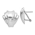 thumbnail image 3 of 14K White Gold Polished Fancy Omega Back Post Earrings, 3 of 5