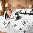 thumbnail image 4 of meiyoeat Lovely Bow Tie 7Pcs Queen Bedding For Bow Girls,Black Initial Letter J Bedding Comforter Set Queen For Kids,Black Reversible, 4 of 7