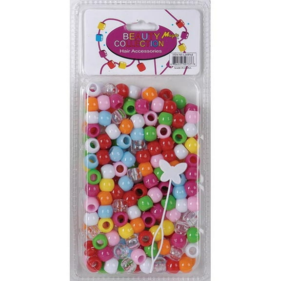 BEAUTY COLLECTION - Large Round Hair Bead 200PCs PASTEL ASSORTED