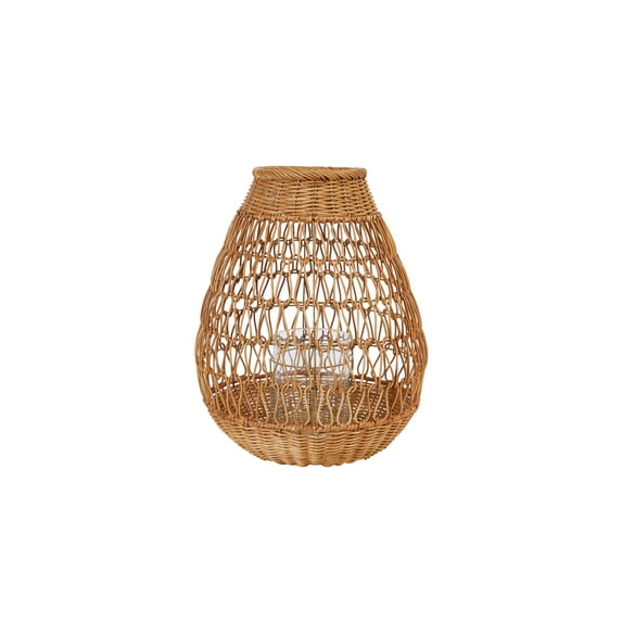 Creative Co-Op 20"H Handwoven Rattan Lantern with Glass Insert