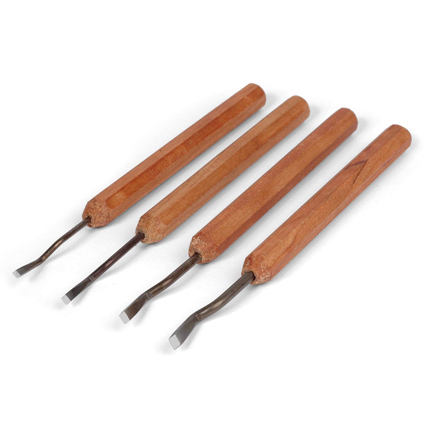 Dockyard Micro Carving Chisels, with Dogleg Chisel Tips Set of 4