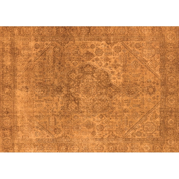Ahgly Company Indoor Rectangle Oriental Orange Industrial Area Rugs, 2' x 5'