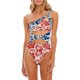 thumbnail image 3 of Traje de baño de una pieza con estampado de contraste hueco para mujer Traje de baño de playa que moldea la forma del cuerpo, 3 of 4