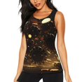 thumbnail image 1 of Fotbe Classical Golden Casino Blusas Sin Mangas para Mujer – Estilo Casual, Corte Suelto, Slim-Fit, Cuello Redondo Deportivo, Tops de Verano para Gimnasio y Yoga-XX-Large, 1 of 7