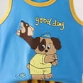 thumbnail image 4 of Toddler Boy Summer Outfits Baby Boys Cloting Set Good Day Outfit Dog Print Sleeveless Top Striped Shorts Casual Daily Wear, 4 of 5