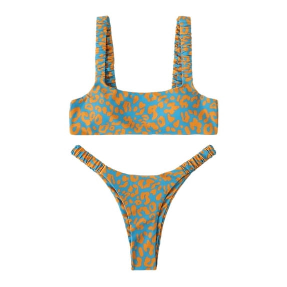 KOMOO Two-piece Bikini Sets for Women, Leopard Printed Pattern Bikinis Tops Panties Summer Swimsuit Bathing Suit for Women