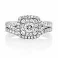 thumbnail image 4 of 2CT Round Lab Created Diamond 14K White Gold Plated Engagement Ring Bridal Set, 4 of 4