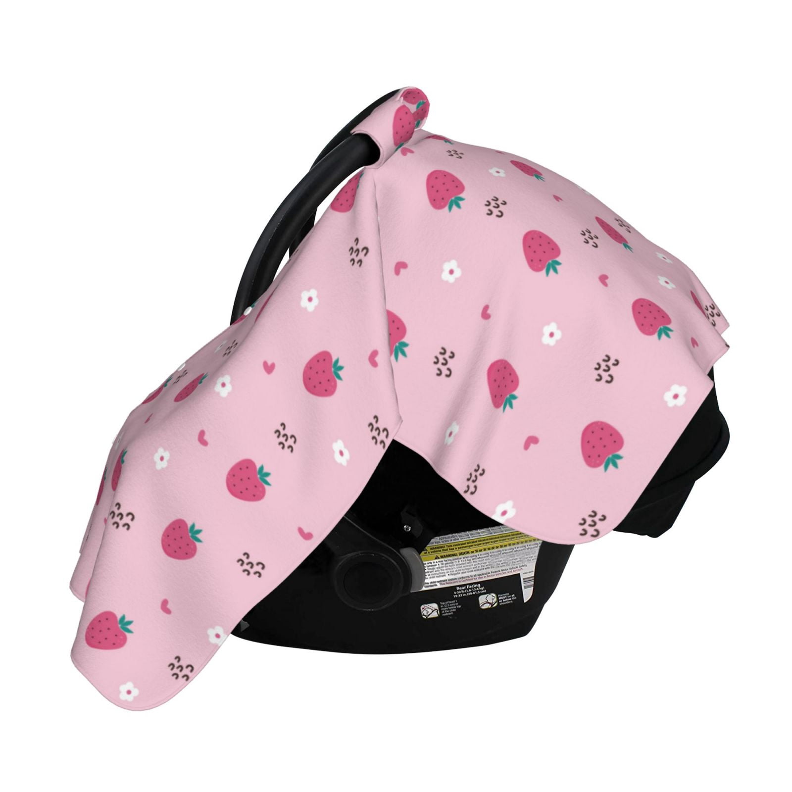 Naloa Strawberries Baby Car Seat Cover, Breathable Baby Carrier Cover, Multiuse Baby Carrier Cover & Nursing Breastfeeding Cover