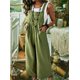 thumbnail image 5 of Txlixc Babero de ocio femenino, pantalones de verano sin mangas de piernas anchas de color sólido, con bolsillos Txlixc moda, 5 of 9