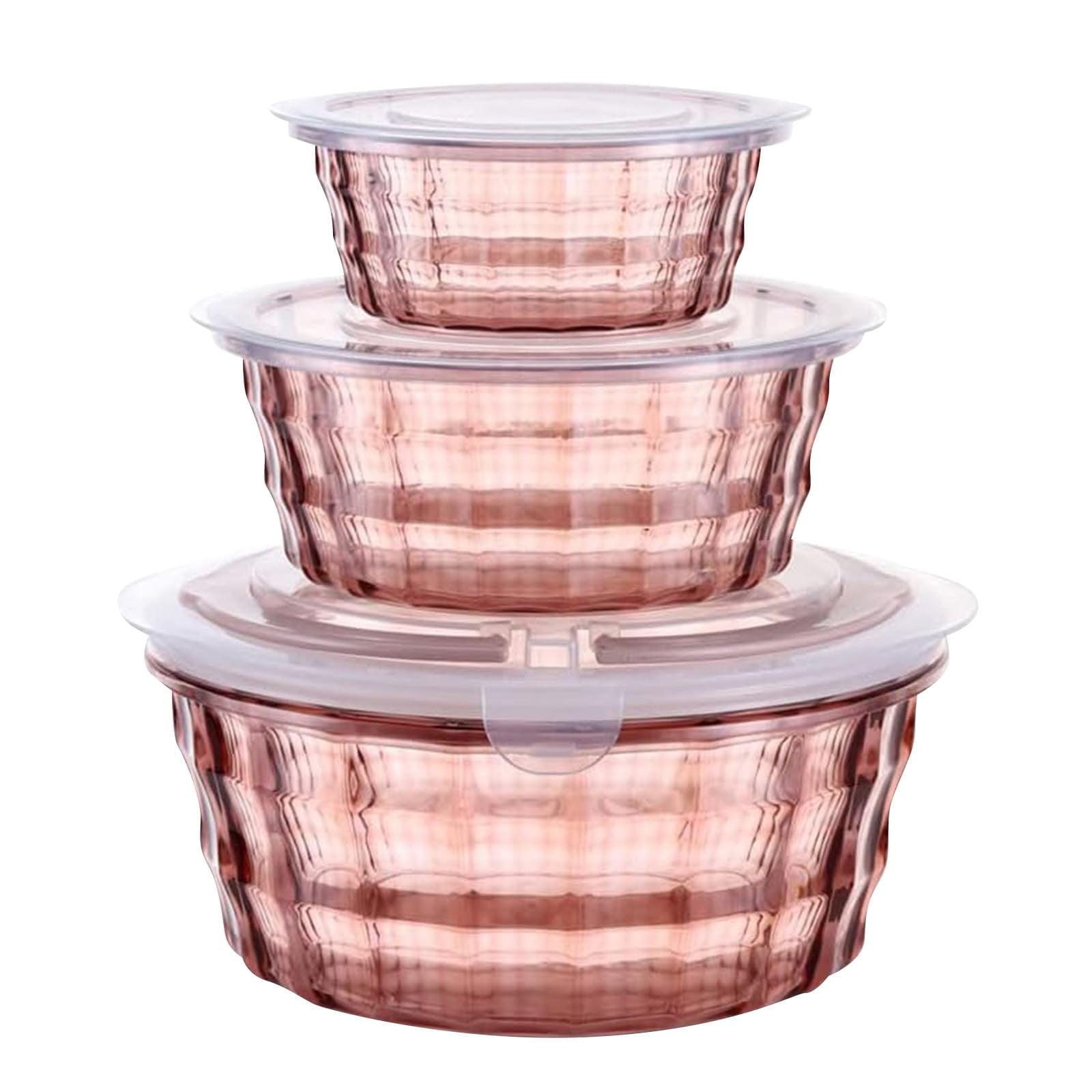 Giyblacko Food Storage Fruit Box Fruit Containers With Tureen Bowl Clear Plastic Container Plastic Container Sealed Container Cereal Oatmeal Food Box 3pc