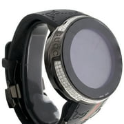 Gucci Mens Black Casing YA114207 Custom DigitaI i White Diamond Watch 2.50 ct