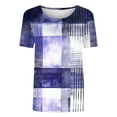 thumbnail image 5 of Fznquz Summer Womens Tops Plus Size Graphic Short Sleeve T Shirts 2025 Crewneck Casual Purple Blouses Women, 5 of 5