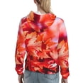 thumbnail image 7 of Fotbe Autumn Maple Leaves Pattern Womens Long Sleeve Hoodie, Pullover Hooded Sweatshirt, Kangaroo Pocket Hoodie with Eye-catching Drawstrings-Small, 7 of 7