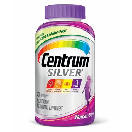 Centrum Silver Women (200 Count) Complete Multivitamin / Multimineral Supplement Tablet, Vitamin D3, Calcium, B Vitamins, Age