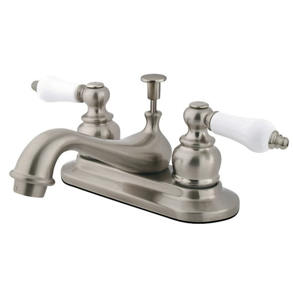 Kingston Brass GKB608PL 4 in. Centerset Bathroom Faucet, Brushed Nickel