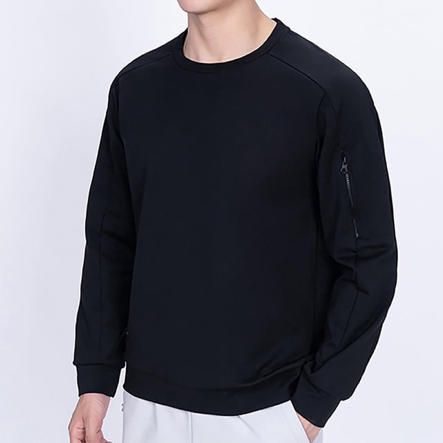 pstuiky Camisas casuales de manga larga para hombre, Camiseta informal de cuello redondo para hombre, camiseta deportiva informal falsa, camiseta de cuello redondo de manga larga m