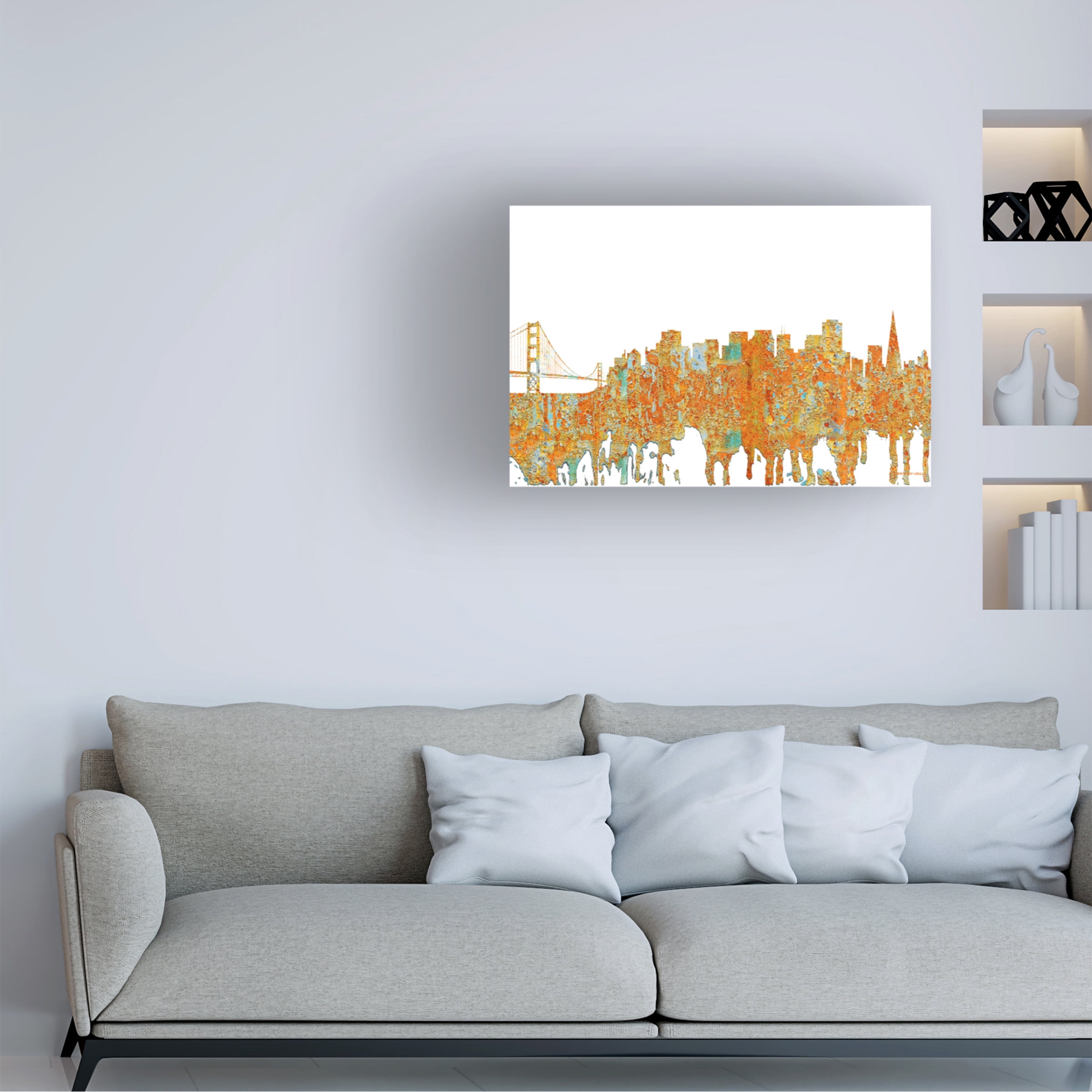 Marlene Watson 'San Francisco Skyline Rust' Canvas Art
