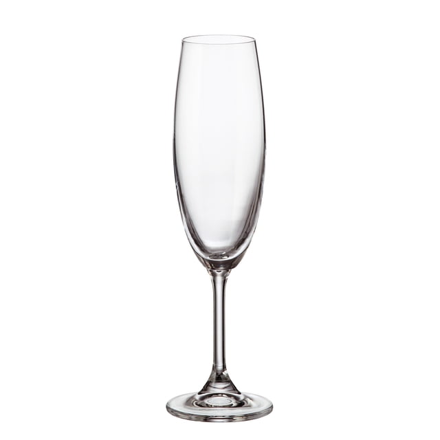 Juego de 6 Copas para Champaña Bohemia Crystalite 220 ml Sylvia