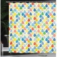 thumbnail image 4 of Ambesonne Geometric Shower Curtain, Raindrops Doodle Style, 69"Wx70"L, Azure Blue, 4 of 5