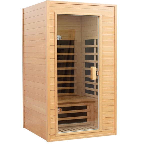 CTOSPOATO Infrared Saunas for Home 1 Person Indoor Sauna Dry Sauna for Home,1290W Low Emf Infrared Sauna Red Light Saunas for Home with Bluetooth Reading Light