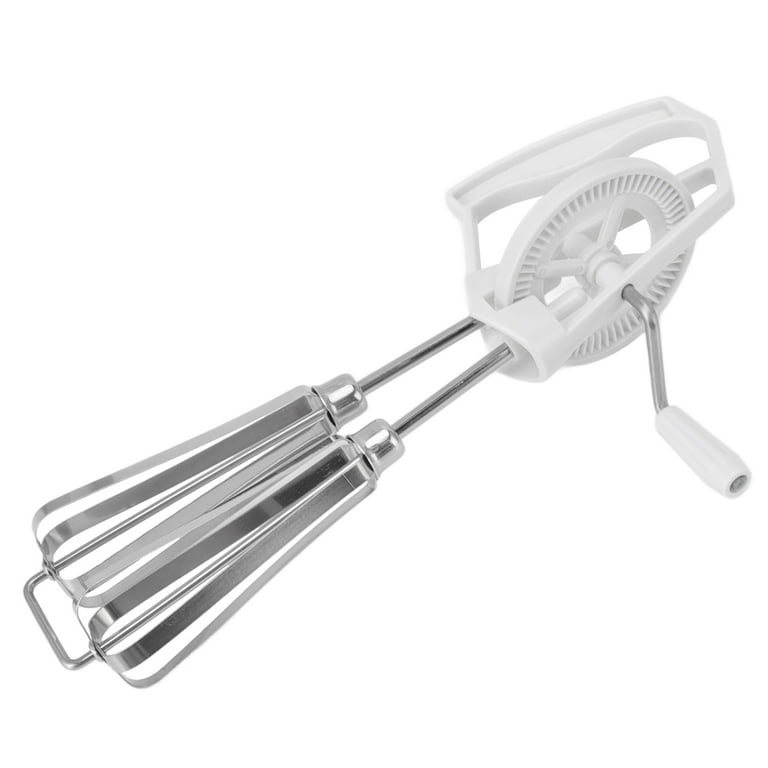 Manual Hand Mixer, Stainless Steel Hand Crank For Cooking White