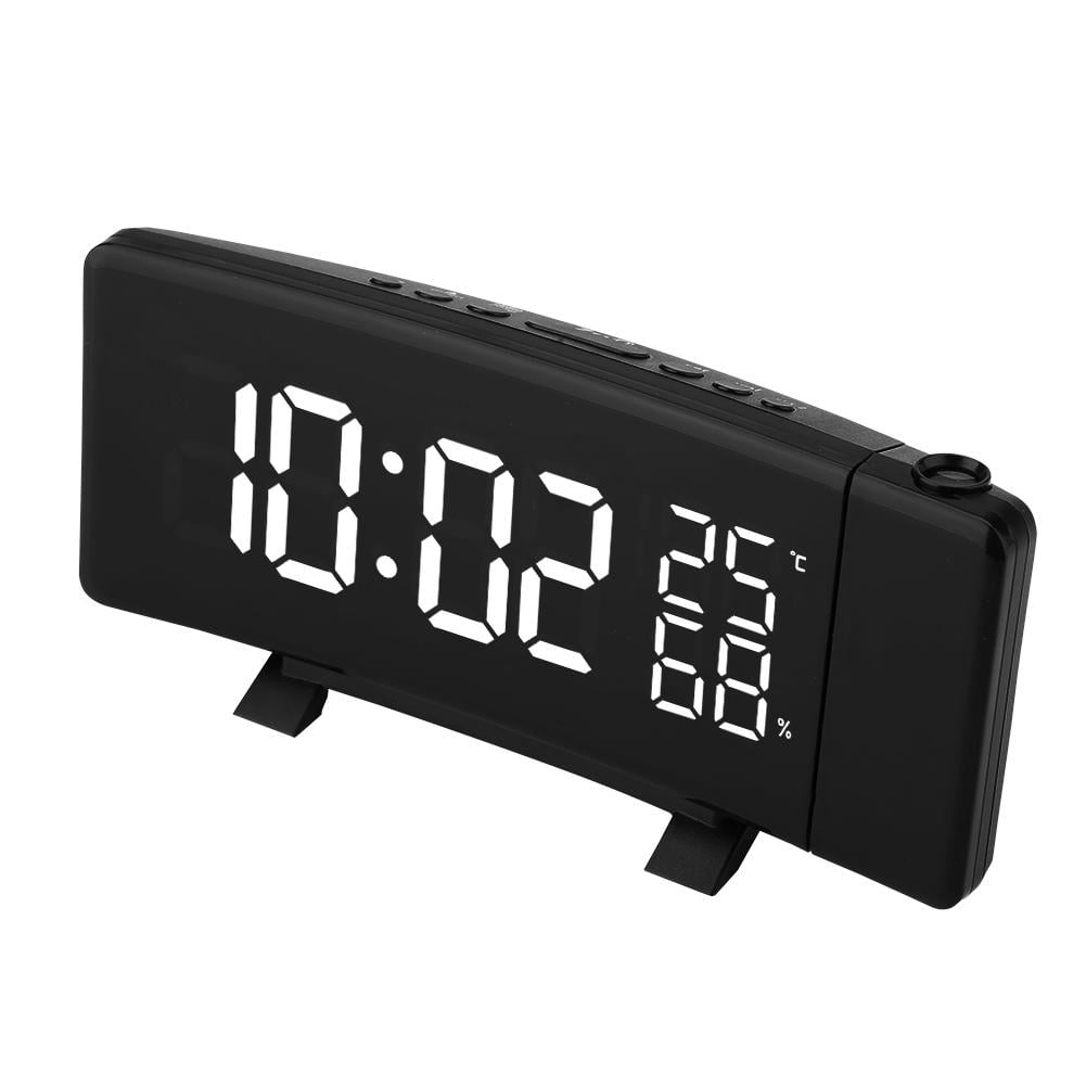 Écran LCD Horloge Alarme Horloge de projection sur plafond Horloge Numérique avec calendrier Date de température 