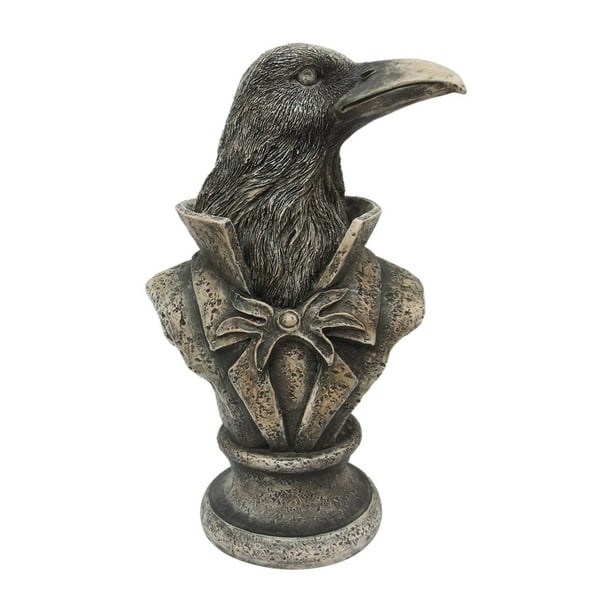 resin raven statue