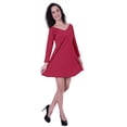 thumbnail image 5 of Moomaya Womens Full Sleeve Shift Dress w/ V neck Cotton Casual Summer Dresses - HE, 5 of 7