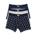 thumbnail image 2 of Men's Lacoste Navy Blue/Wht Stretch Plain and Print 3-Pack Boxer Briefs - L, 2 of 4