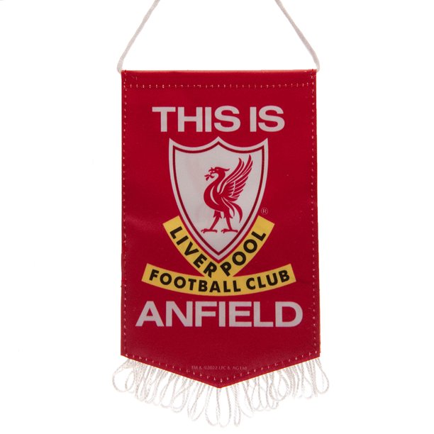 Liverpool FC - Banderín This Is Anfield Diseño Mini (Rojo, Blanco, Amarillo)