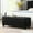 Black, variant on Linen Storage Seat With Wooden Legs - 18” 45x18x18 Inches Stylish And Practical Furniture Button Bed Bench Solid Wood Finish 45”x18”x18” Elegant