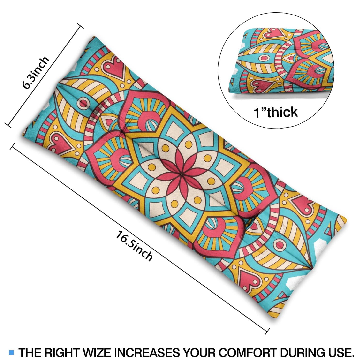 Mystic Ethnic Mandala Seat Belt Pillow - Soft Mastectomy Cushion for Car - Post Surgery Pressure Relief Pad with Paisley Floral Pattern