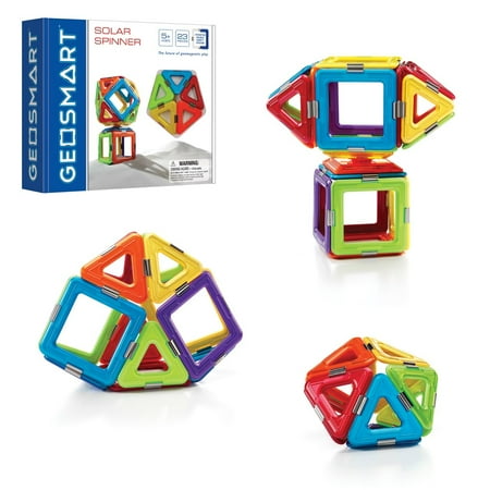 GeoSmart Solar Spinner 23-Piece GeoMagnetic STEM Building Set with Spinner
