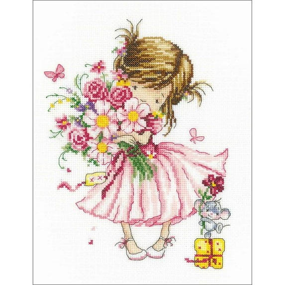 For You! Counted Cross Stitch Kit, 8" x 10.25", 14-Count