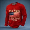 thumbnail image 2 of 250 Anniversary Usa Shirt Sporty Long Sleeve T Shirt Athletic Fit Crew Neck 250Th Mens Graphic Tees Red XL, 2 of 6