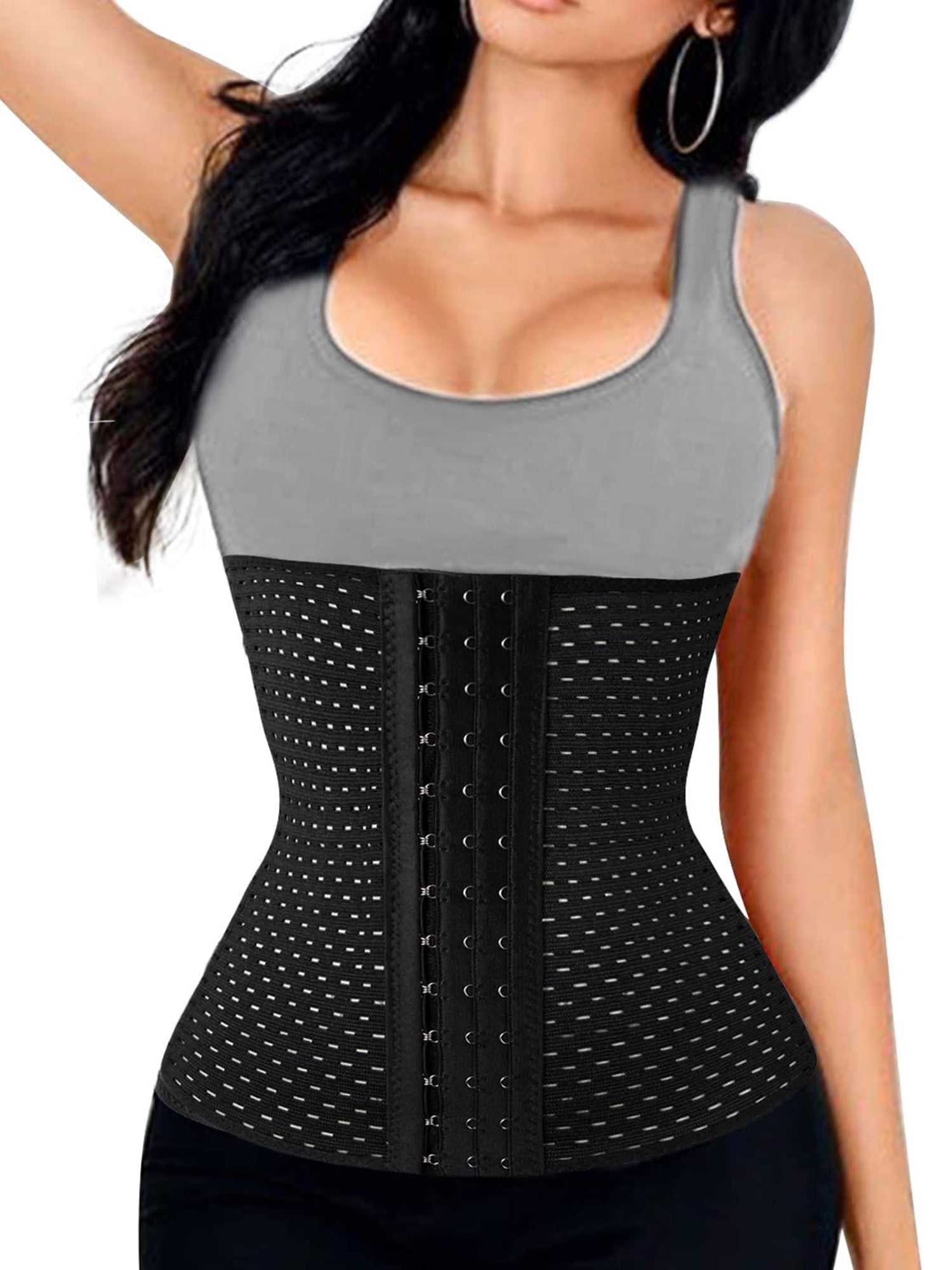 Ursexyly Adjustable Shoulder Strap Waist Trainer Vest with Steel Bones Firm 