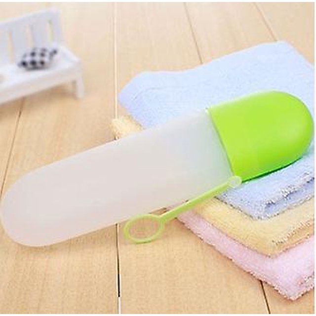 Cepillo de dientes portátil Almacenamiento de pasta de dientes Caja de lavado de viaje Caja de almacenamiento Viaje Camping (1 pieza) (verde + transparente), LingWen 9024715689573