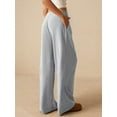 thumbnail image 5 of Women Wide Leg Pants with Pocket High Waisted Lounge Palazzo Autumn and Winter Pants Grey S, 5 of 7