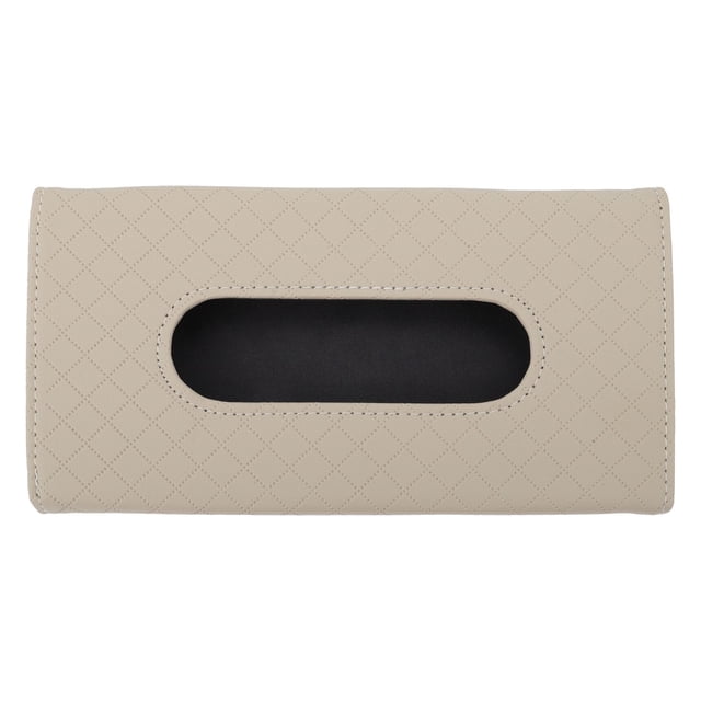 unbranded 1Ud Caja Porta Pañuelos Para De Auto En Cuero Sintético Beige Con Apertura Amplia Y Fijación Segura